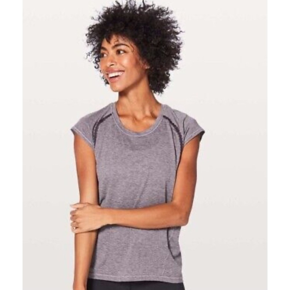 Lululemon Stop Drop & Squat‎ Short Sleeve Heathered Currant Size 10